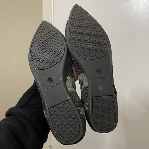 Rothy's The Point Olive Camo Womens Green Flats Pointed Toe Shoes 6.5 - Picture 4 of 6